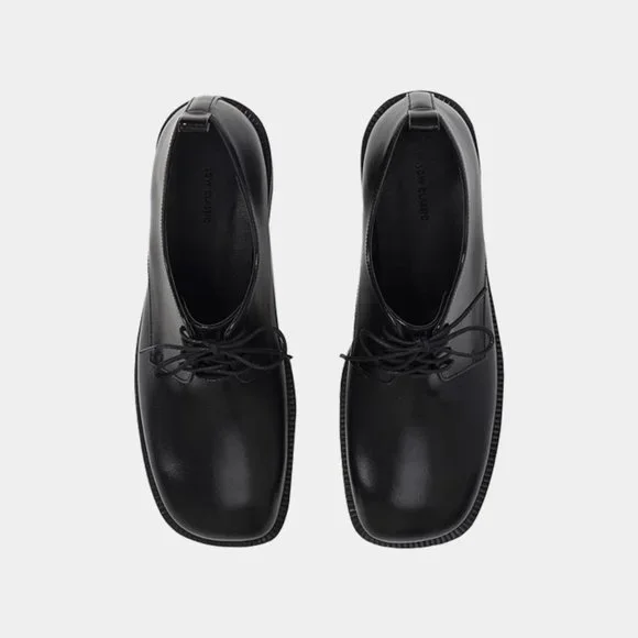 Low Classic Black Leather Oxford Shoes size 39 - Picture 3 of 8